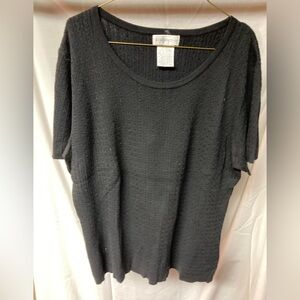 Worthington Ribbed Black Knit Top